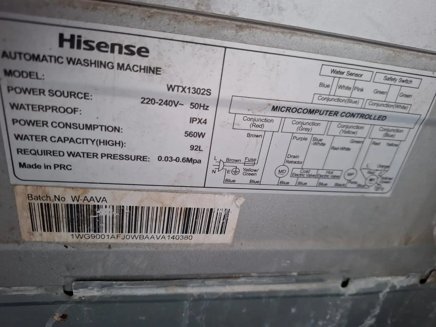 Hisense fridge model details checked before technical diagnosis